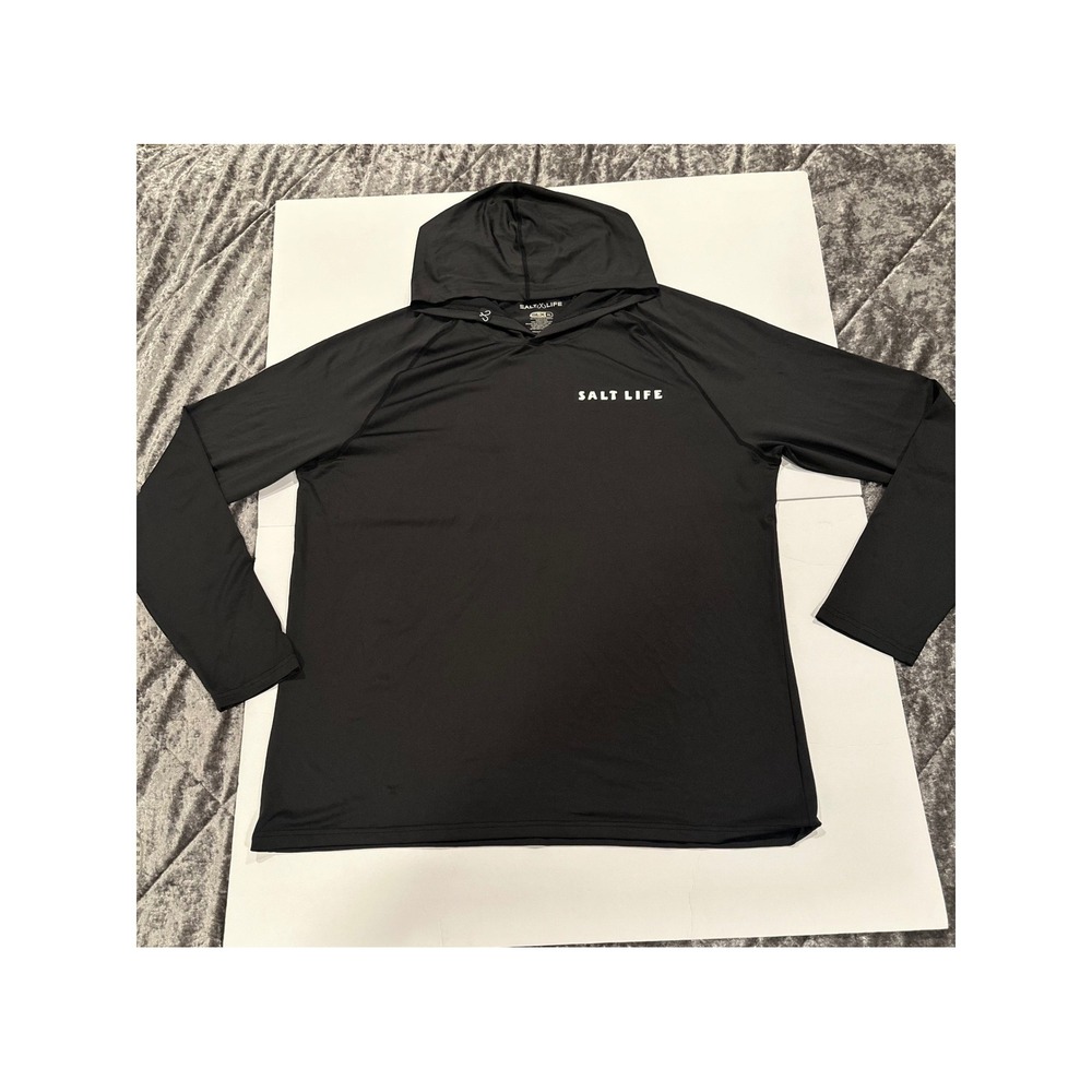 Salt Life SLX Performance Hoodie Men's XL Black EUC